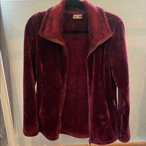 32 Degrees Women's Burgundy Faux Fur Jacket